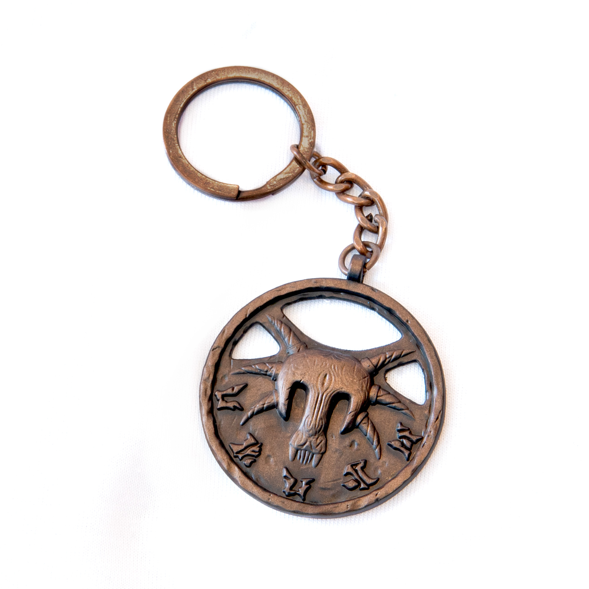 Gothic "Sleeper Mask" Bronze Keychain Gothic "Sleeper Mask" Bronze Keychain